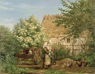 Hühner füttern